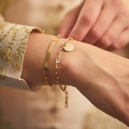 Bracelet Personnalisé Médaillon à Pierre de Naissance