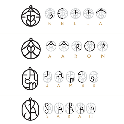 Symbole Familiale | Pendentif Monogramme Personnalisé