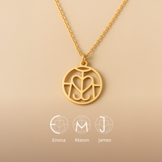 Symbole Familiale | Pendentif Monogramme Personnalisé