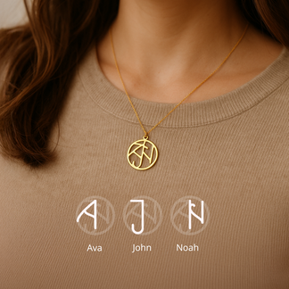 Symbole Familiale | Pendentif Monogramme Personnalisé