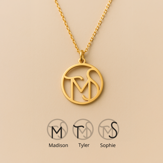 Symbole Familiale | Pendentif Monogramme Personnalisé