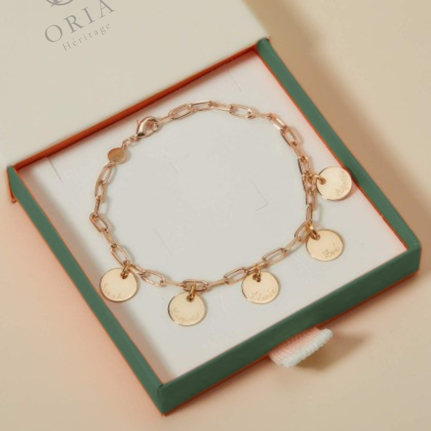 Bracelet Personnalisé Médaillon à Pierre de Naissance