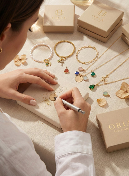 Initial Bracelet with Mother-of-Pearl Birthstone