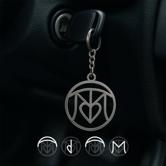Symbole Familiale | Porte Clés Monogramme Personnalisé