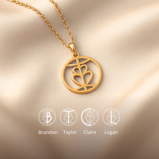 Symbole Familiale | Pendentif Monogramme Personnalisé