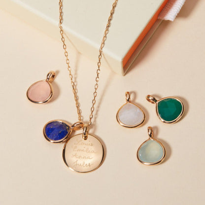 Collier Personnalisé Médaillon à Pierre de Naissance